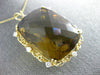 EXTRA LARGE 96.76CT DIAMOND & AAA SMOKY TOPAZ 14KT YELLOW GOLD FILIGREE PENDANT