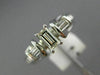 ESTATE .71CT BAGUETTE DIAMOND 14KT WHITE GOLD 3D CLASSIC 3 STONE ENGAGEMENT RING