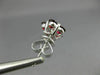 ESTATE 1.83CT DIAMOND & AAA RUBY 18KT WHITE GOLD 3D FLOWER CLASSIC STUD EARRINGS