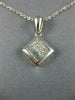 ESTATE .44CT DIAMOND 14KT WHITE GOLD 3D PRINCESS & BAGUETTE SQUARE PENDANT #607