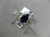 .86CT DIAMOND & AAA PEAR SHAPE SAPPHIRE 14KT WHITE GOLD 3D FILIGREE ENGAGEMENT