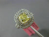 ESTATE LARGE GIA 2.04CT DIAMOND 18K TWO TONE GOLD 3D CUSHION CUT ENGAGEMENT RING
