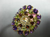 ESTATE 3.73CT DIAMOND & AAA MULTI GEM 14KT YELLOW GOLD 3D OPEN FLOWER FUN RING