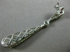 ESTATE LARGE 4.74CT DIAMOND 14KT WHITE GOLD 3D PAVE TEAR DROP HANGING EARRINGS