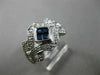 ESTATE WIDE 1.10CT DIAMOND SAPPHIRE 14K WHITE GOLD 3D OPEN FILIGREE PROMISE RING