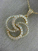 ESTATE LARGE .66CT DIAMOND 18KT ROSE GOLD 3D OPEN FLOWER CIRCLE OF LIFE PENDANT