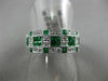 ESTATE WIDE 1.47CT DIAMOND & SQUARE EMERALD 14K WHITE GOLD 3D SEMI ETERNITY RING