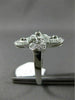 ESTATE WIDE .50CT DIAMOND 14KT WHITE GOLD 3D OPEN FILIGREE 3 STONE FLOWER RING