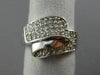 ESTATE WIDE .75CT DIAMOND 14KT WHITE GOLD 3D CRISS CROSS ZIG ZAG MULTI ROW RING