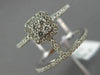 ESTATE WIDE .45CT ROUND DIAMOND 18KT WHITE GOLD 3D TWO ROW SQUARE HALO FUN RING