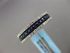 ESTATE .86CT DIAMOND & SAPPHIRE 14KT WHITE GOLD 3 ROW WEDDING ANNIVERSARY RING