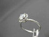 ESTATE 1.17CT ROUND DIAMOND 14KT WHITE GOLD HALO 3D SOLITAIRE ENGAGEMENT RING