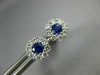 ESTATE .85CT DIAMOND & AAA SAPPHIRE 18K WHITE GOLD CLASSIC FLOWER STUD EARRINGS