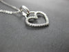 ESTATE .10CT DIAMOND 14KT WHITE GOLD 3D CLASSIC OPEN HEART LOVE FLOATING PENDANT
