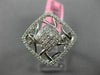 ESTATE LARGE .68CT ROUND PRINCESS DIAMOND 18K WHITE GOLD 3D SQUARE OPEN FUN RING