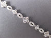 ESTATE 2.74CT DIAMOND 14KT WHITE GOLD ROUND 4 LEAF CLOVER FLOWER TENNIS BRACELET