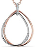 ESTATE .28CT DIAMOND 18KT WHITE & ROSE GOLD DOUBLE TEAR DROP PEAR SHAPE PENDANT