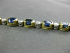 WIDE 11.37CT ROUND DIAMOND & SAPPHIRE 14K 2 TONE GOLD SEMI BEZEL TENNIS BRACELET
