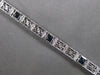 ANTIQUE 1CT AAA SAPPHIRE 14K WHITE GOLD ART DECO PRINCESS TENNIS BRACELET #27816