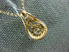 ESTATE .60CT DIAMOND 18K ROSE GOLD CLASSIC CLUSTER FLOWER TEAR DROP LOVE PENDANT