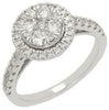 ESTATE 1.0CT DIAMOND 14KT WHITE GOLD ROUND HALO CLUSTER SEMI ETERNITY LOVE RING
