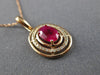 ESTATE .69CT DIAMOND & AAA RUBY 14KT ROSE GOLD 3D CLASSIC OVAL FLOATING PENDANT