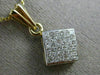ESTATE .75CT DIAMOND 14KT YELLOW GOLD 3D INVISIBLE SQUARE PENDANT & CHAIN #17373