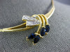 ESTATE LARGE 1.20CT DIAMOND & AAA SAPPHIRE 14KT YELLOW GOLD LEAF NECKLACE #1112