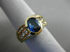 ESATE WIDE 1.89CT DIAMOND & SAPPHIRE 14K TWO TONE GOLD SEMI BEZL ENGAGEMENT RING