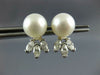 LARGE .90CT DIAMOND & AAA SOUTH SEA PEARL 14KT WHITE GOLD 3D STUD EARRINGS #2917