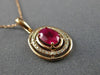ESTATE .69CT DIAMOND & AAA RUBY 14KT ROSE GOLD 3D CLASSIC OVAL FLOATING PENDANT