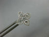 ESTATE .91CT DIAMOND 18KT WHITE GOLD 3D 4 LEAF CLOVER FLOWER STAR STUD EARRINGS