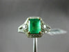ESTATE 1.77CT DIAMOND & AAA EMERALD 14KT 2 TONE GOLD SQUARE HALO ENGAGEMENT RING