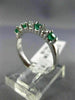 ESTATE .62CT DIAMOND & AAA EMERALD 14KT WHITE GOLD 3D 7 STONE ANNIVERSARY RING