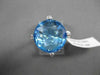 ESTATE 13.32CT DIAMOND & AAA EXTRA FACET BLUE TOPAZ 14KT WHITE GOLD 3D ROPE RING