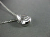 ESTATE .17CT SOLITAIRE DIAMOND 18K WHITE GOLD FLOATING PEAR SHAPE PENDANT #11848