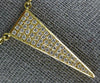 ESTATE LARGE .38CT DIAMOND 18KT YELLOW GOLD 3D ELONGATED TRIANGULAR FUN PENDANT