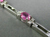 ESTATE 5.66CT DIAMOND & EXTRA FACET PINK SAPPHIRE 14K WHITE GOLD TENNIS BRACELET