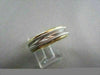 ESTATE WIDE 18KT WHITE & YELLOW GOLD HAND CRAFTED MENS WEDDING ANNIVERSARY RING