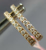 ESTATE .42CT DIAMOND 14K ROSE GOLD 3D ROUND CLASSIC OVAL HUGGIE HANGING EARRINGS