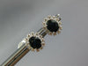 1.74CT DIAMOND & AAA SAPPHIRE 14K WHITE GOLD OVAL & ROUND FLOWER STUD EARRINGS
