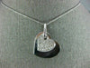 ANTIQUE .93CT DIAMOND 14KT WHITE GOLD 3D PAVE DOUBLE HEART LOVE PENDANT #1708