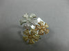 ESTATE LARGE .58CT ROUND DIAMOND 14K WHITE YELLOW & ROSE GOLD 3D FLOWER FUN RING
