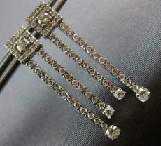 ESTATE 1.60CT DIAMOND 14KT WHITE GOLD 3D CLASSIC SQUARE HANGING EARRINGS #1676