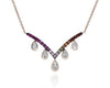 .51CT DIAMOND & AAA MULTI COLOR SAPPHIRE 14KT ROSE GOLD CHANDELIER NECKLACE