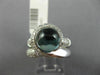 ESTATE WIDE 2.50CT DIAMOND & CABOCHON BLUE TOPAZ 18KT WHITE GOLD LOVE KNOT RING