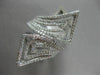 ESTATE 1.26CT DIAMOND 14KT WHITE GOLD 3D MULTI ROW RECTANGULAR FILIGREE FUN RING