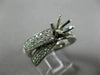 ESTATE WIDE .75CT DIAMOND 14K WHITE GOLD 3D MULTI ROW SEMI MOUNT ENGAGEMENT RING