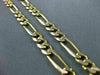 ESTATE LONG & WIDE 14KT YELLOW GOLD ITALIAN FIGARO MENS CHAIN NECKLACE #22065