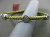 ESTATE .25CT DIAMOND 14K WHITE & YELLOW GOLD HEART FLEXIBLE LOVE BANGLE BRACELET